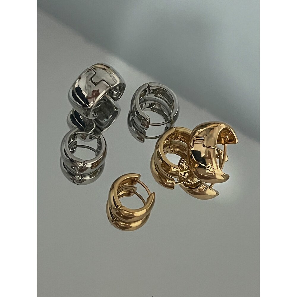 Tombul Halka 3'lü Küpe Seti