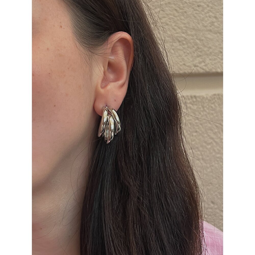 3'lü Silver Halka Küpe Seti