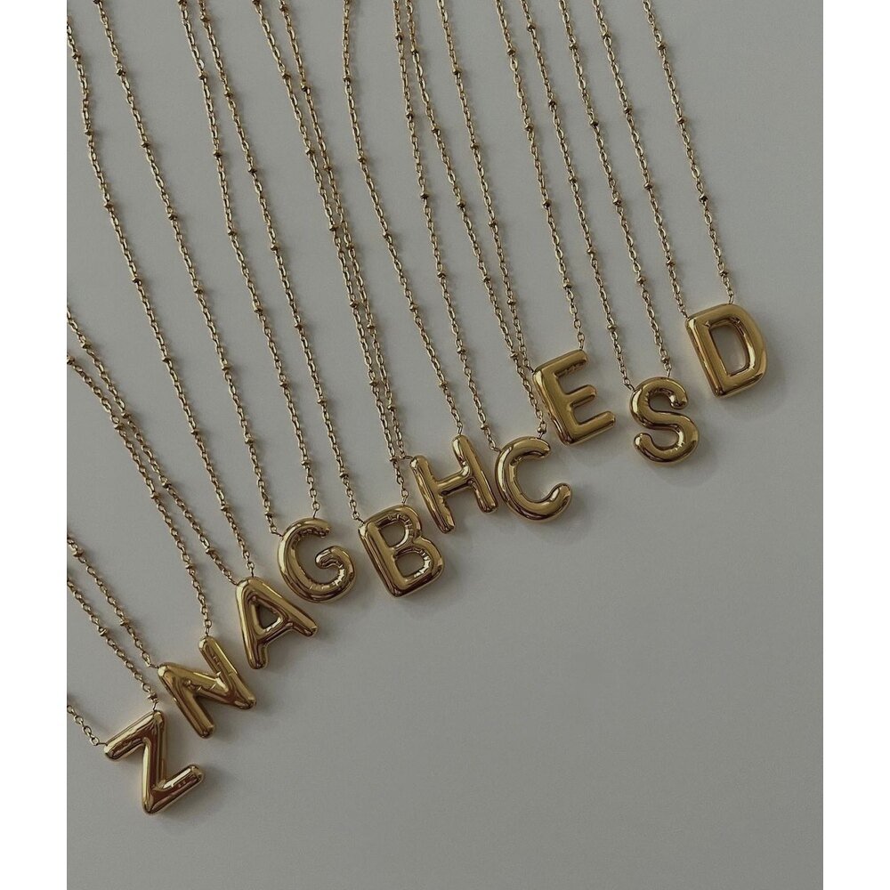 İsme Özel Bombeli Harf Çelik Kolye