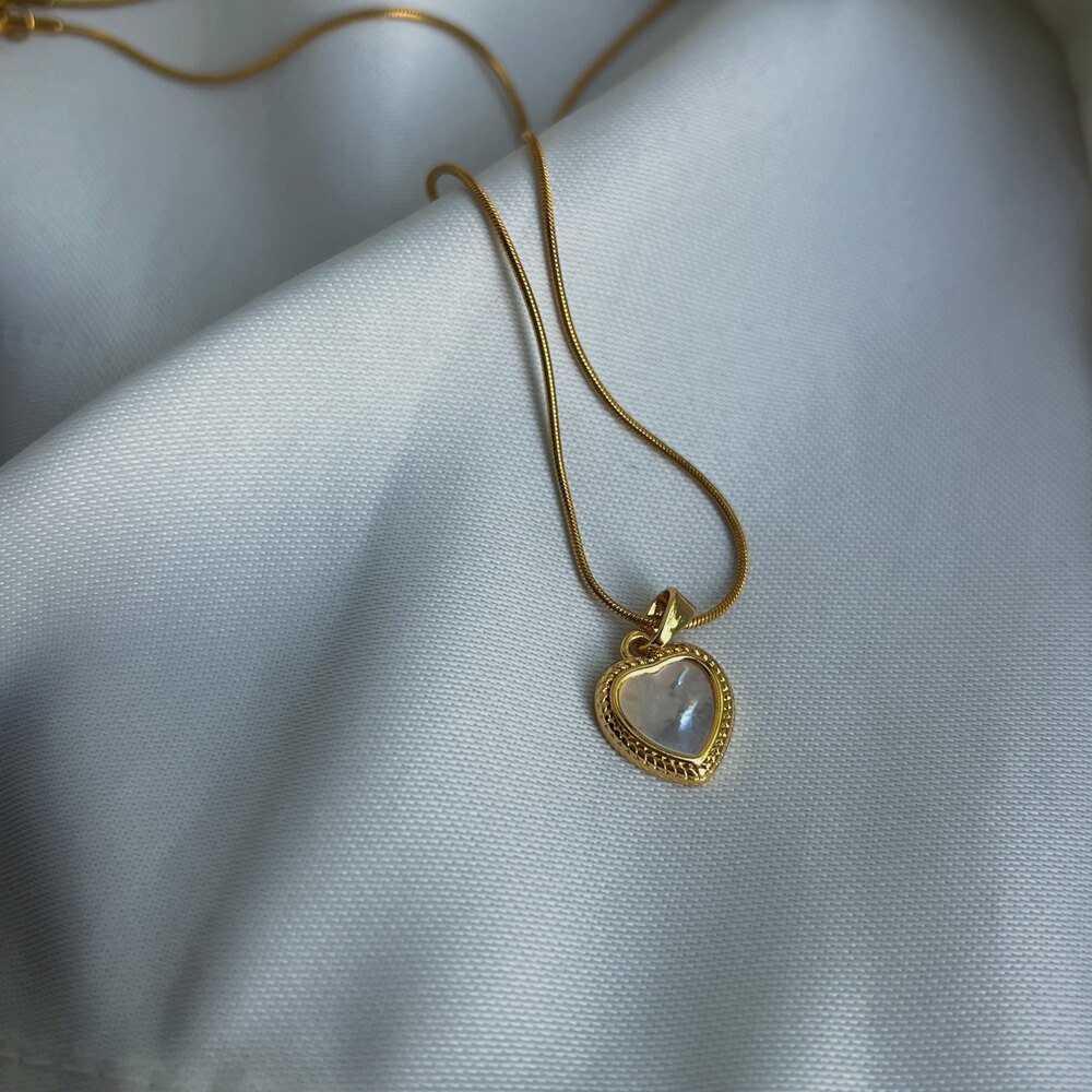 Love Kalp Kilit Çelik Kolye